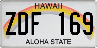 HI license plate ZDF169