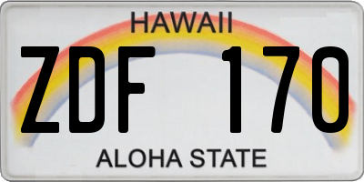 HI license plate ZDF170