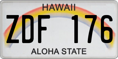 HI license plate ZDF176