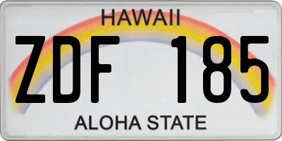 HI license plate ZDF185