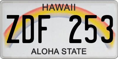 HI license plate ZDF253