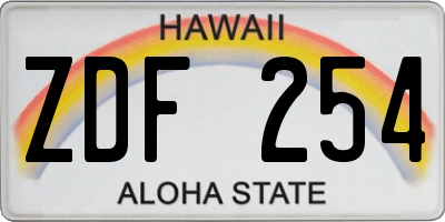 HI license plate ZDF254