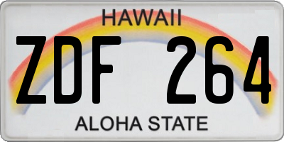 HI license plate ZDF264