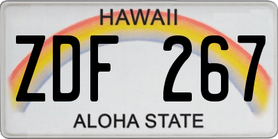 HI license plate ZDF267