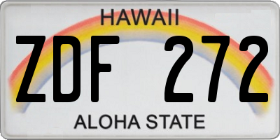 HI license plate ZDF272