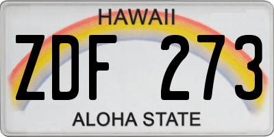 HI license plate ZDF273