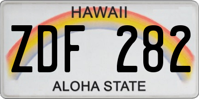 HI license plate ZDF282