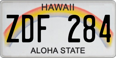 HI license plate ZDF284
