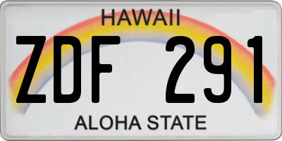 HI license plate ZDF291
