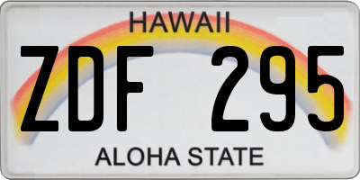 HI license plate ZDF295
