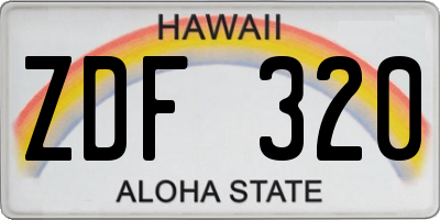 HI license plate ZDF320