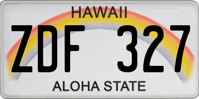HI license plate ZDF327