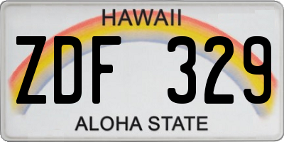 HI license plate ZDF329