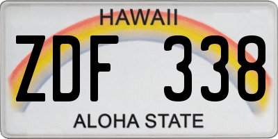 HI license plate ZDF338