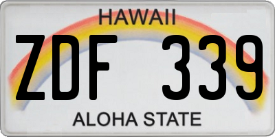 HI license plate ZDF339