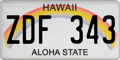 HI license plate ZDF343