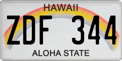 HI license plate ZDF344