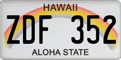 HI license plate ZDF352