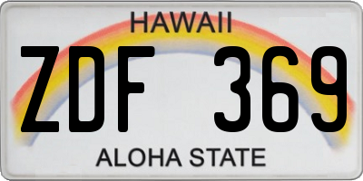 HI license plate ZDF369