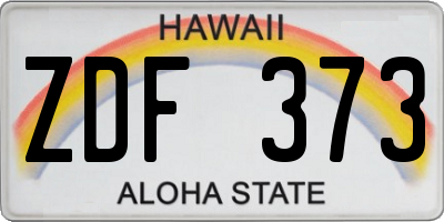 HI license plate ZDF373