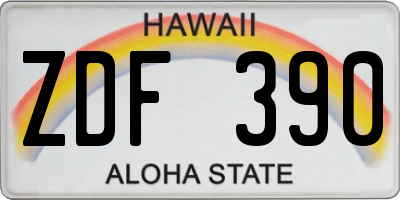 HI license plate ZDF390