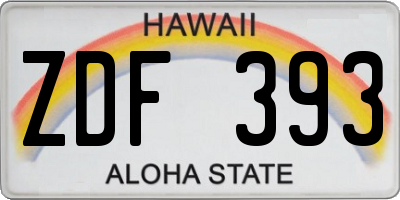 HI license plate ZDF393