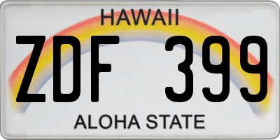 HI license plate ZDF399