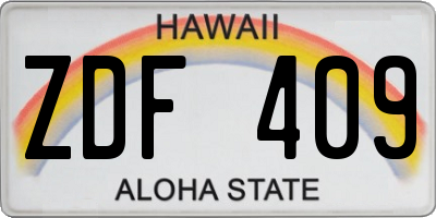 HI license plate ZDF409