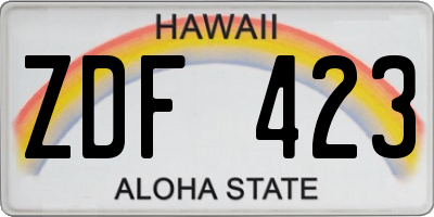HI license plate ZDF423