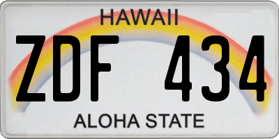 HI license plate ZDF434