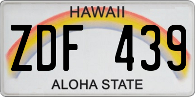 HI license plate ZDF439