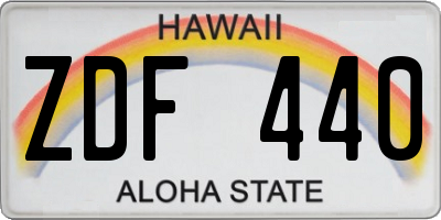 HI license plate ZDF440