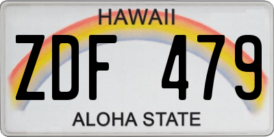 HI license plate ZDF479