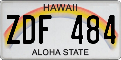 HI license plate ZDF484