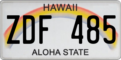 HI license plate ZDF485