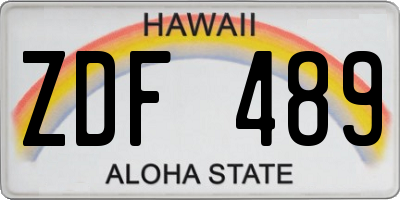 HI license plate ZDF489