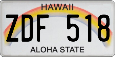 HI license plate ZDF518