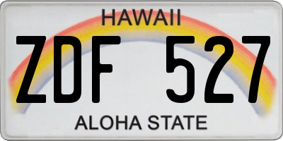 HI license plate ZDF527