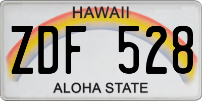 HI license plate ZDF528