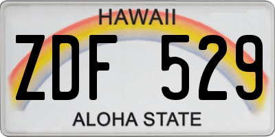 HI license plate ZDF529