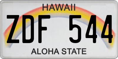HI license plate ZDF544