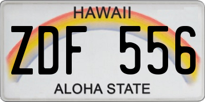 HI license plate ZDF556