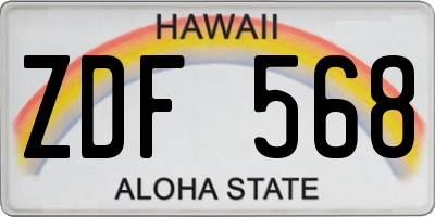 HI license plate ZDF568
