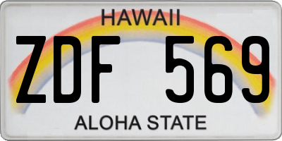 HI license plate ZDF569