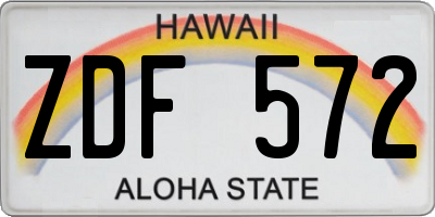 HI license plate ZDF572
