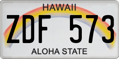 HI license plate ZDF573