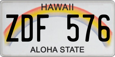 HI license plate ZDF576