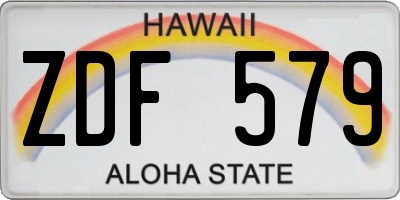 HI license plate ZDF579