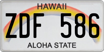 HI license plate ZDF586