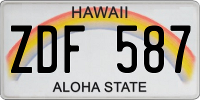 HI license plate ZDF587